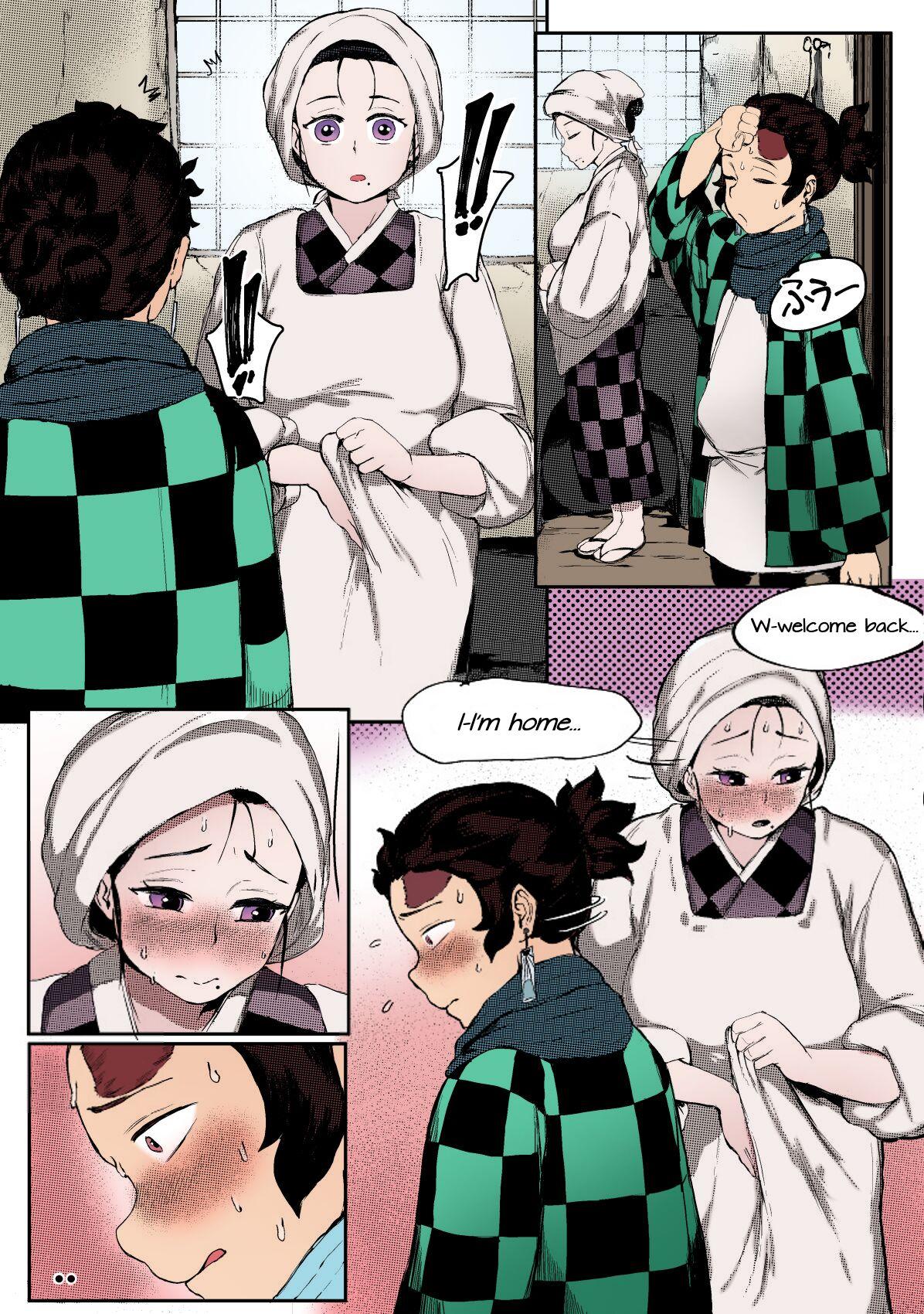 Natural Boobs [REDchicken] Haha to Watashi (ge) | Mother and I (Second Part) [English] [Uncle Bane][Colorized by Rissfield] - Kimetsu no yaiba Shemale Sex - Picture 3