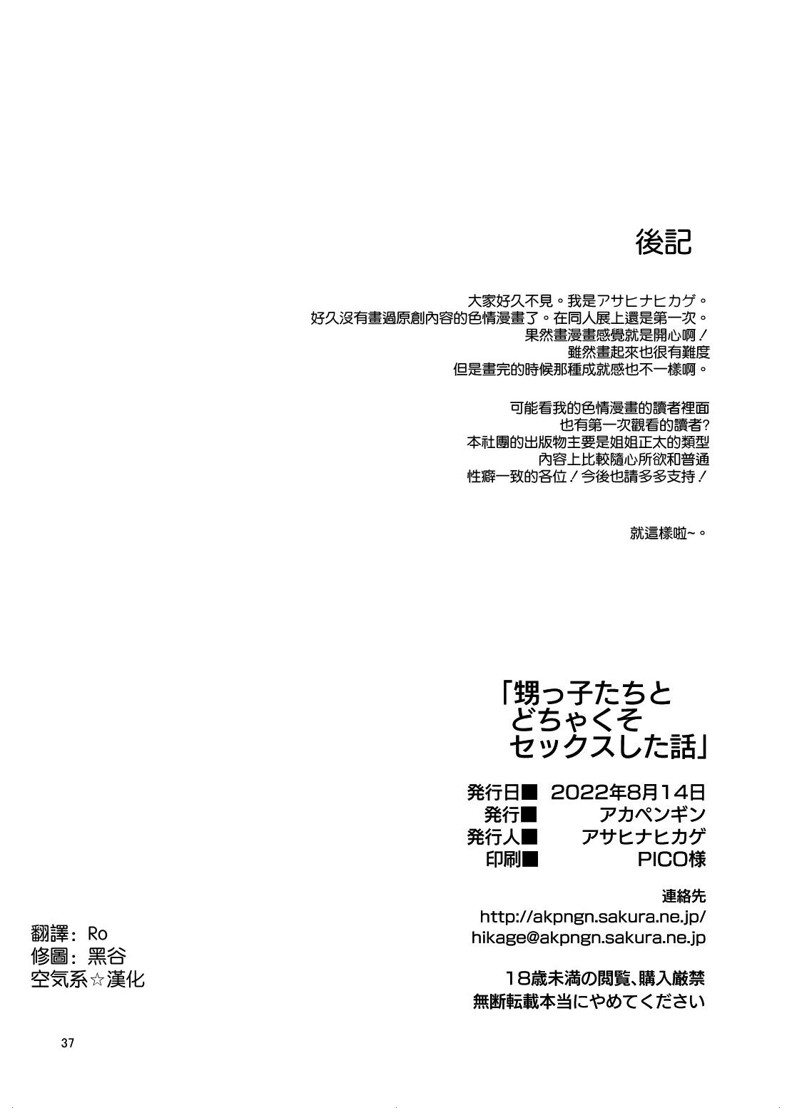 Collar Oikko-tachi To Dochakuso Sex Shita Hanashi - Original Gay Pawn - Page 38