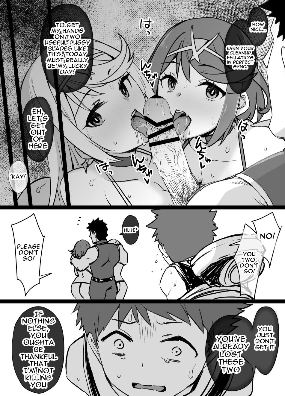 Dicksucking Homura & Hikari Sennou NTR Manga 14P | Homura & Hikari Brainwashing NTR - Xenoblade chronicles 2 Jap - Page 13