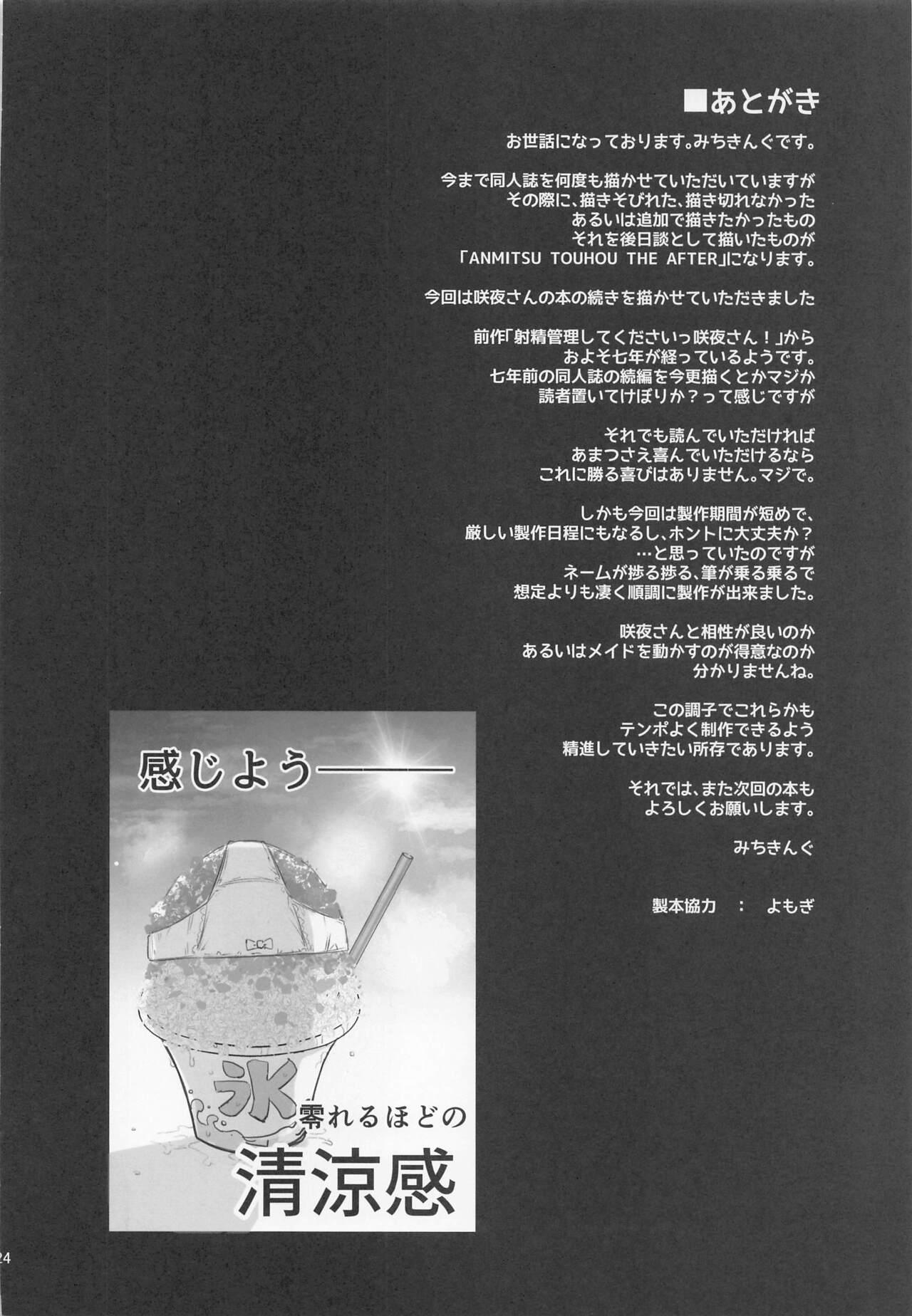 ANMITSU TOUHOU THE AFTER Vol. 3 Shasei Kanri shite Kudasai Sakuya-san! + 22